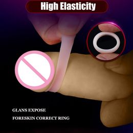 yutong 2 PCS Cock Ring Foreskin Correct Penis Erection Sleeve Delay Ejaculation Cockring nature Toys For Men Intimate Goods Shop