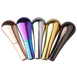 Zinc alloy spoon pipe without gift box multi-color detachable ferromagnetic metal pipe smoking set