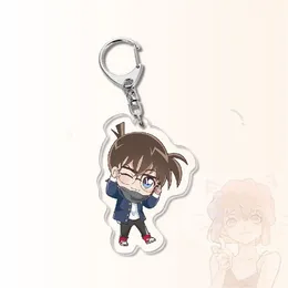 Detective Conan Keychain Man Acrylic Conan Edogawa Key Chain Women Cartoon Figure Mouri Ran Key Ring Pendant Kids Jewelry Brelok