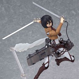 Anime Attack on Titan Figures Eren Jaeger Mikasa Levi Figma 203 207 213 PVC Action Figure Model Toys Doll Gift