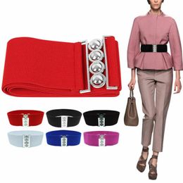 Belts Arrival Colorful Women Belt Stretch Elasticated Skinny Waist Ladies Dress Waistband Metal Buckle