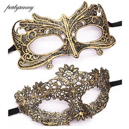 Masquerade Gold Purple Blue Lace Mask Halloween Cutout Prom Party Mask Accessories Sexy Eye Face Venetian Masks Party Favour
