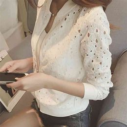 Fashion Women Bomber Jacket Long Sleeve Lace Sunscreen Shirt Short Summer Thin Coat Casual Baseball B88 210914