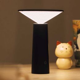 Led Desk Lamp Eye Protection Desktop Reading Study Night Light Three-speed Dimming Charging Touch Rotating Reading Lamp