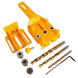 Professional Hand Tool Sets Vertical Pocket Hole Dowelling Jig Kit Punching Locator Drill Guide Puncher DIY Woodworking Carpentry Tools
