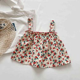 Girls' Suit New Summer Fashion Korean Style Comfortable Sling Top+ Cute Pleated Lace Denim Shorts Baby Girl Clothing Sets