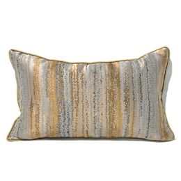 Silk Cushion Cover Luxury European Pillow Golden And Silver PillowCase Geometry Home Decorative Sofa Chair Throw Cushion/Decorative