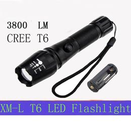 super bright flashlight lumens Canada - Flashlights Torches 120pcs Super Bright CREE LED XML T6 Torch Light Zoomable 3800 Lumens Cycling Hunting Battery 18650 