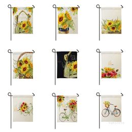 Decorative Flags Autumn Thanksgiving Sunflower Series Garden Flag Double Sided Printing 12 Style 45*30cm T500697