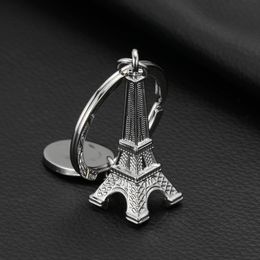 9Pieces/Lot Exquisite 3D Simulation Paris Eiffel Tower Keychain For Lovers Zinc Alloy Keyring For Women Men Travel Small Gifts