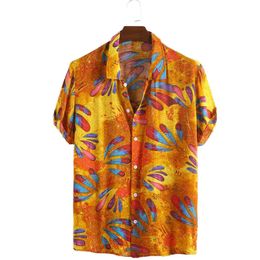 Print Shirts Men Short Sleeve Casual Oversize Shirt Mens Summer Hawaiian Holiday Beach Chemise Homme Daily Streetwear Camisas 210524