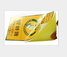 2021 glossy art paper laminated material adhesive sticker CMYK printing colors waterproof packaging label please provide design or logo