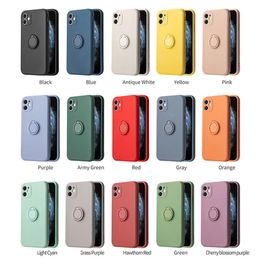 Silicone Rubber Camera Protection Cases with 360° Rotatable Metal Stand cover for iphone13pro MAX 13MINI 12 11 X 7 8 15 Colours