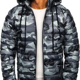 ZOGAA Fashionable Men's Camouflage Hooded Zipper Warm Cotton Jacket 211104