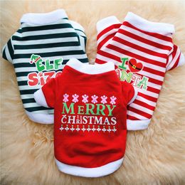 Elf Sublimation Blanks Dog Apparel Santa Claus Dogs Clothe Plain T-Shirt Cotton Ventilation Spring Summer Vests Christmas Sweater Bulldog Chihuahua S