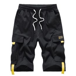 Shorts Large Size Summer Streetwear Male Bermuda Cargo Side Pockets Plus Size 7XL 8XL 9XL Knee Length Men's Cotton Shorts 210329