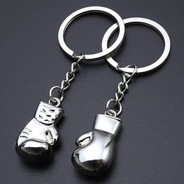 Fashion Men Boxing Gloves Pendant Keychain Collectable 3D Metal Boxer Movement Fighting Jewellery Men's Car Keyring Club Match Gift Souvenir