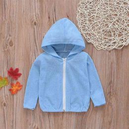 Summer and Spring Light blue trench coat Kids Boys Girl Jackets & Coats 210528