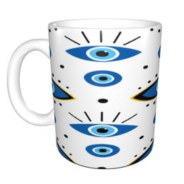 birthday mugs UK - Mugs Greek Evil Eye Symbol Mug Lucky Cup Christmas Birthday Milk Coffee Send Parents Friends Tea Wedding Housewarming Gifts 330ML