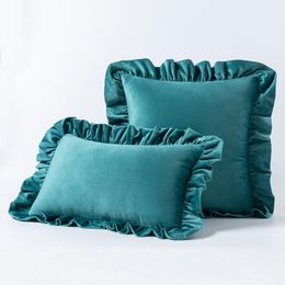 Cushion/Decorative Pillow NOIRE Soft Suede Cushion Cover Ruffle Bedroom Sofa Decorative Cases 30X50Cm/45X45Cm/Pillow