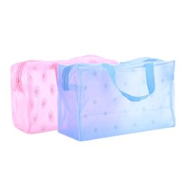Organizador De Maquillaje Bag Travel Wash And Bath Supplies Pouch Women Clear Makeup Cosmetic Storage Bag With Handle