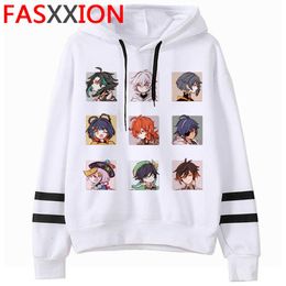 Genshin Impact Winter Warm Casual Graphic Hoodies Unisex Kawaii Hoody Male Men Harajuku Funny Cartoon Kawaii Anime Sweatshirt Y0901