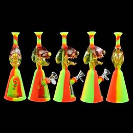 shisha hookah silicone hose joint Monster head hookahs glass bong dab height 9.4"