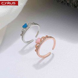 Pink Zircon Love Heart Rings for Women Romantic Couple Matching Wedding Engagement Ring Fashion Vintage Jewelry Gift Wholesale G1125