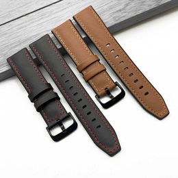 Top Leather Wrist Watch Strap 20mm for Huawei Watch for Samsung Gear S3 Amazfit Gtr 47mm for Xiaomi Haylou Solar 22mm Watch Band H0915