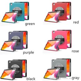 Three in One Full Body Protection Built-in Pen Holder Kickstand Rotatable Hand Band for Ipad 9.7" Ipad Pro 12" Six Colors Optional