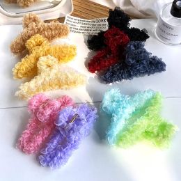 Solid Color Claw Clip Large Barrette Crab Hair Claw Bath Clip Ponytail Clip For Women Girls Sweet Hair Accessories Gift