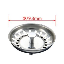 79.3mm Stainless Steel Kitchen Drains Sink Accessories Strainer Stopper Waste Plug Philtre Water Tank Vegetable Washing Basin Capping Plugs 5wl Y2