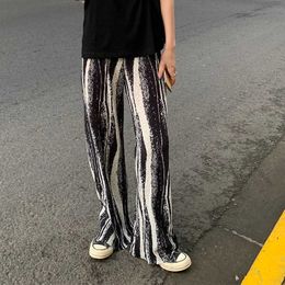 2020 Spring Autumn Streetwear Pant Loose Tie Dye Straight Women High Waist Pants Long Casual Popular Trousers Sweatpants Women Q0801