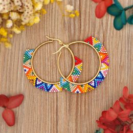 Go2boho Boho Hoop Jewellery Stainless Steel Earrings 2021 Design Miyuki Pendientes Women Handmade High Quality Jewellery