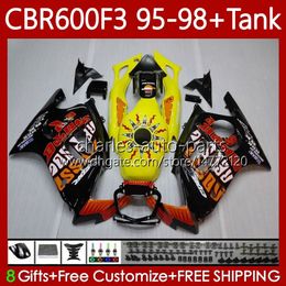 Bodywork+Tank For HONDA CBR 600 F3 CC 95-98 Body 64No.42 CBR 600FS 600F3 CBR600 FS CBR600F3 95 96 97 98 CBR600-F3 600CC CBR600FS 1995 1996 1997 1998 Fairing Hot Repsol