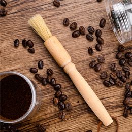 Coffee Grinder Cleaning Brushes Wood Handle Natural Bristles Espresso Brush for Bean Grain Barista Tool Kitchen Accessories