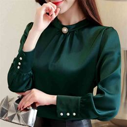 3XL Plus Size Blouse Women Tops Fall Long Sleeve Chiffon Blouse Women Shirts Fashion Woman Blouses Office Ladies Tops A354 210426