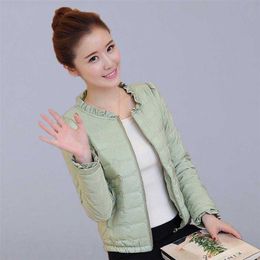 Autumn Winter Short Basic Jacket Women Casual Coats Fashion Korean Style Slim Thin Cotton Parkas Ladies Outerwear P136 211008