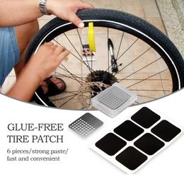 6pcs/Box Bike Tire Repair Patches Bicycle Tyre Self Adhesive Patch Kit With Abrasive Sheet And Box Tire Repair Set