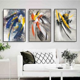 Colorful Line Posters And Prints Abstract Picture Canvas Painting Wall Art For Living Room Home Decoration NO FRAME