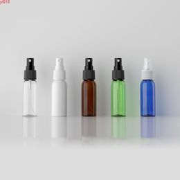 30ml clear/brown/blue/White Plastic Bottle With Mist Spray Pump Empty perfume atomizer Container mini Sample Bottles 100pc/lothigh qty