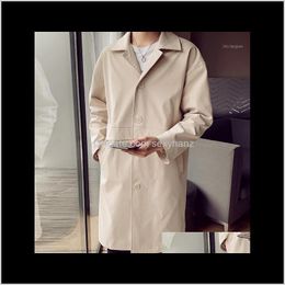 Jackets Windbreaker Long Jacket Section Wind Autumn And Winter Coat Mens Thickening Casual Handsome Coat1 Prph4 Xvdil