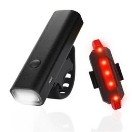 Quality Bicycle Bright Night Riding Headlight Waterproof LED Taillight Warning Light Lamp Combination Set Bike Lights