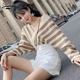 women shirts long sleeves blouse clothes fashion sexy women's tops striped loose female blouses feminine blusas 1009 40 210521