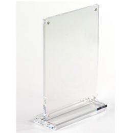 8.5 " X 11" Clear Photo Rack Paper Frame For Office Desktop, Plexi Clear Sign Holder Table Top Picture Stand