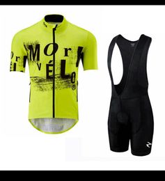 summer MORVELO Team Cycling short sleeve jersey bib shorts suit Men breathable mtb bike outfits ropa clclismo racing bicycle clothing Y21041
