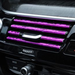 10PCS Car Interior Moulding Trim Strip Colourful Styling Plating Air Outlet Auto Airs Conditioner Decoration Sticker Cars Accessori246S