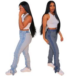 Trousers Women Jeans Spring Loose Elasticity Overalls Pocket Wide Leg Slim Push Up Retro Casual Pencil Pants YCH