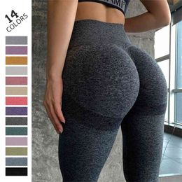 Rooftrellen Women Gym Yoga Seamless Pants Sports Clothes Stretchy High Waist Athletic Exercise Fitness Leggings Activewear 210925