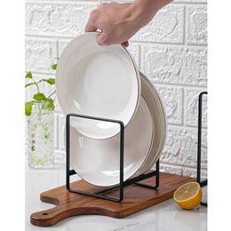 Kitchen Storage & Organization 1PC Plate Holders Upright Cabinet Dish Drying Rack Organizer Stand For Countertop White/Black